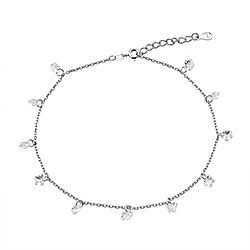 Wholesale Silver Clear CZ Star Ankle Bracelet