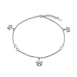 Wholesale Silver Infinity CZ Queen Crown Ankle Bracelet