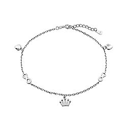 Wholesale Silver Infinity Heart CZ King Crown Ankle Bracelet