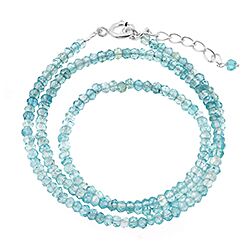 Wholesale 925 Sterling Silver Aquamarine Wrap Chain Necklace 