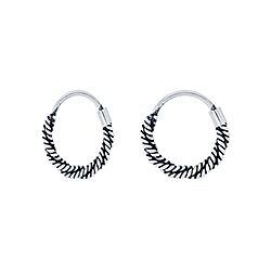 Wholesale 925 Sterling Silver Oxidized Twisted Bali Hoop Earrings