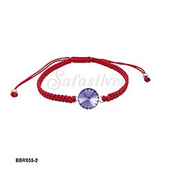 Amethyst Genuine Crystal Corded String Bracelet Silver