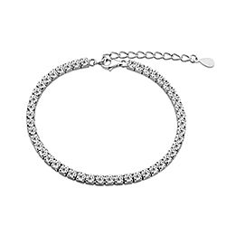Wholesale Silver 4mm Clear Cubic Zirconia Tennis Bracelet