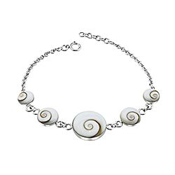 Wholesale 925 Sterling Silver Spiral Round Shiva Eye Bracelet