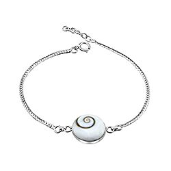 Wholesale 925 Sterling Silver 14mm Round Swirl Shiva Eye Bracelet