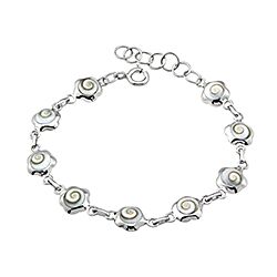 Wholesale Silver Flower Shape Shell Shiva Eye Bracelet