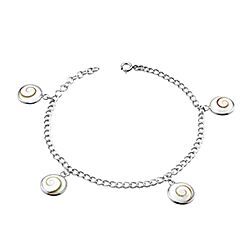 Wholesale 925 Sterling Silver Shell Charm Shiva Eye Bracelet