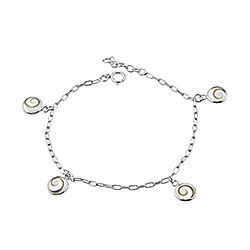 Wholesale Silver Swirl Shell Shiva Eye Bracelet