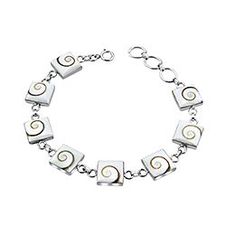 Wholesale 925 Sterling Silver Square Beaded Shiva Eye Bracelet