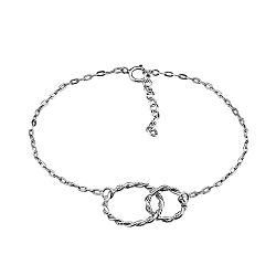 Wholesale 925 Sterling Silver Double Circle Plain Bracelet
