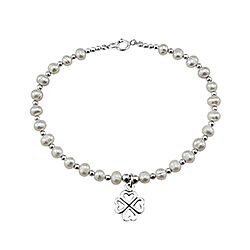 Wholesale Silver Four Leaf Clover Pearl Bracelet