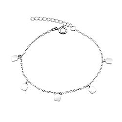 Wholesale 925 Silver Square Charm Plain Bracelet