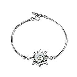 Wholesale 925 Silver Shell Sun Shiva Eye Bracelet