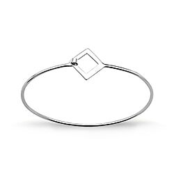 Wholesale Silver Rhombus Open Cuff Bangle Bracelet