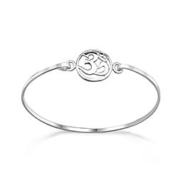 Wholesale Sterling Silver Om Bangle Bracelet