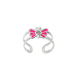 Wholesale 925 Sterling Silver Butterfly Crystal Enamel Toe Ring

