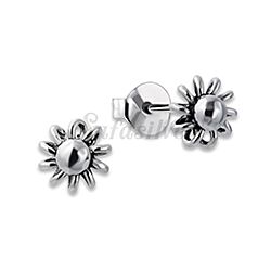 Wholesale 925 Silver Celtic Flower Oxidized Stud Earrings