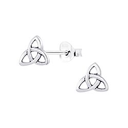 Wholesale 925 Silver Celtic knot Trinity Oxidized Stud Earrings