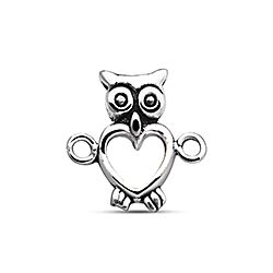 Wholesale 925 Sterling Silver Oxidized Owl Charm