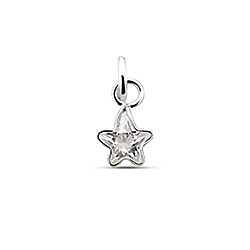 Wholesale Sterling Silver Star With Cubic Zirconia Charm 