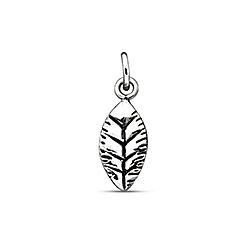 Wholesale Silver Oxidized Plain Leaf Charm