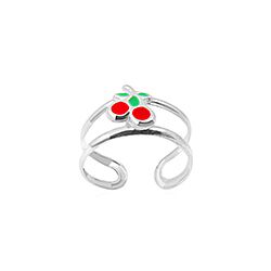 Wholesale 925 Sterling Silver Cherry Enamel Toe Ring
