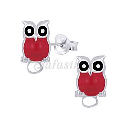 Wholesale 925 Sterling Silver Owl Kids Stud Earrings