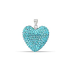 Wholesale 925 Sterling Silver Heart Crystal Pendant