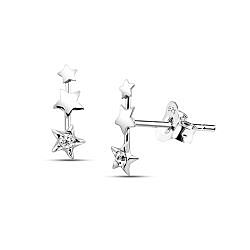 Wholesale 925 Silver Crystal Stone Setting 3-Star Stud Earrings