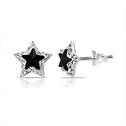 Wholesale 925 Silver Crystal Star Shape Stud Earrings