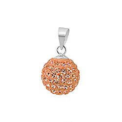 Wholesale 925 Sterling Silver Gold Ball Crystal Pendant
