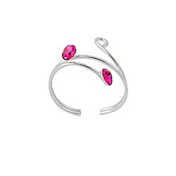 Wholesale 925 Sterling Silver Crystal Made Wire Design Toe Ring