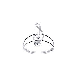 Wholesale 925 Sterling Silver Crystal  Music Note Toe Ring
