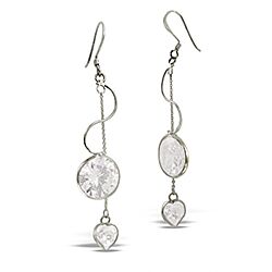 Wholesale 925 Sterling Silver Stylish Threaded Chain Cubic Zirconia Earrings