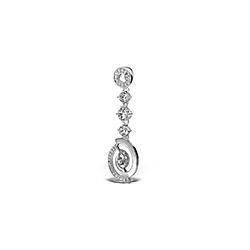 Wholesale 925 Sterling Silver Round Dangle Cubic Zirconia Pendant