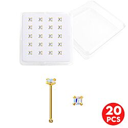 Gold plated 2mm square AB CZ Silver nose studs