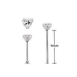 Heart CZ Nose stud