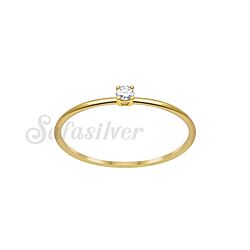 
Wholesale 925 Sterling Silver Gold Plated Round Cubic Zirconia Ring

