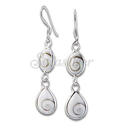 Wholesale 925 Sterling Silver Dangling Tear Drop Shiva Eye Earrings