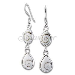 Wholesale 925 Sterling Silver Dangling Tear Drop Shiva Eye Earrings
