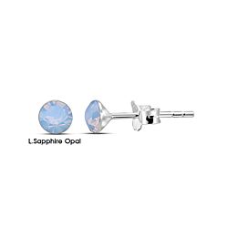 Wholesale 925 Sterling Silver Blue Crystal Stud Earrings