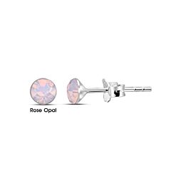 Wholesale 925 Sterling Sliver Pink Crystal Stud Earrings