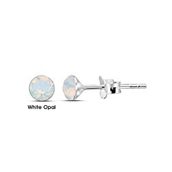 Wholesale 925 Sterling Sliver White Crystal Stud Earrings