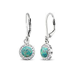 Wholesale Silver Moon Yellow Opal Semi Precious Earring
