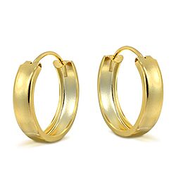 Wholesale 925 Sterling Silver Gold Plated Round Plain Hoop Earrings 