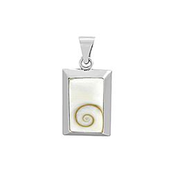 Wholesale 925 Sterling Silver Shell Rectangle Shiva Eye Pendant 