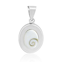 Wholesale 925 Sterling Silver Shell Oval Shiva Eye Pendant 