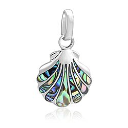 Wholesale 925 Sterling Silver Abalone Seashell Semi Precious Pendant  