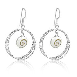 Wholesale 925 Sterling Silver Triple Circle Shiva Eye Earrings
