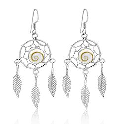 Wholesale 925 Sterling Silver Dream Catcher Shiva Eye Earrings